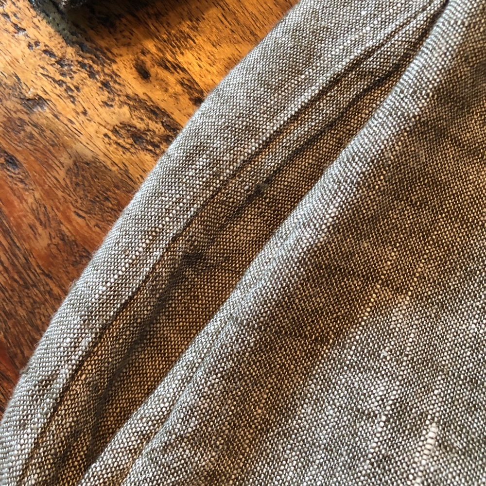 LAST CALL BEFORE DONATION: Anthropologie Grey Linen Embroidered Dress L - Picture 14 of 15